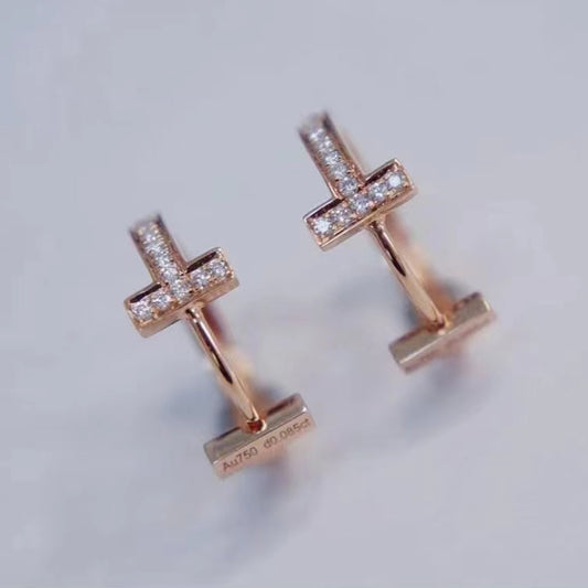 TIF-1413882 full diamond T earrings earring clip