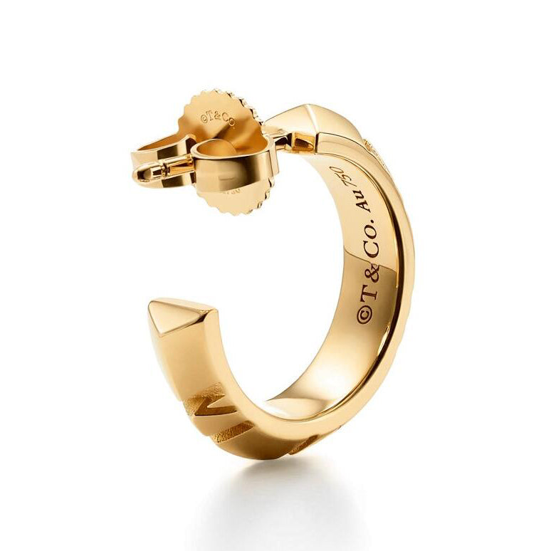 TIF27157633 Roman numerals light gold sword spine small earrings (guest version)