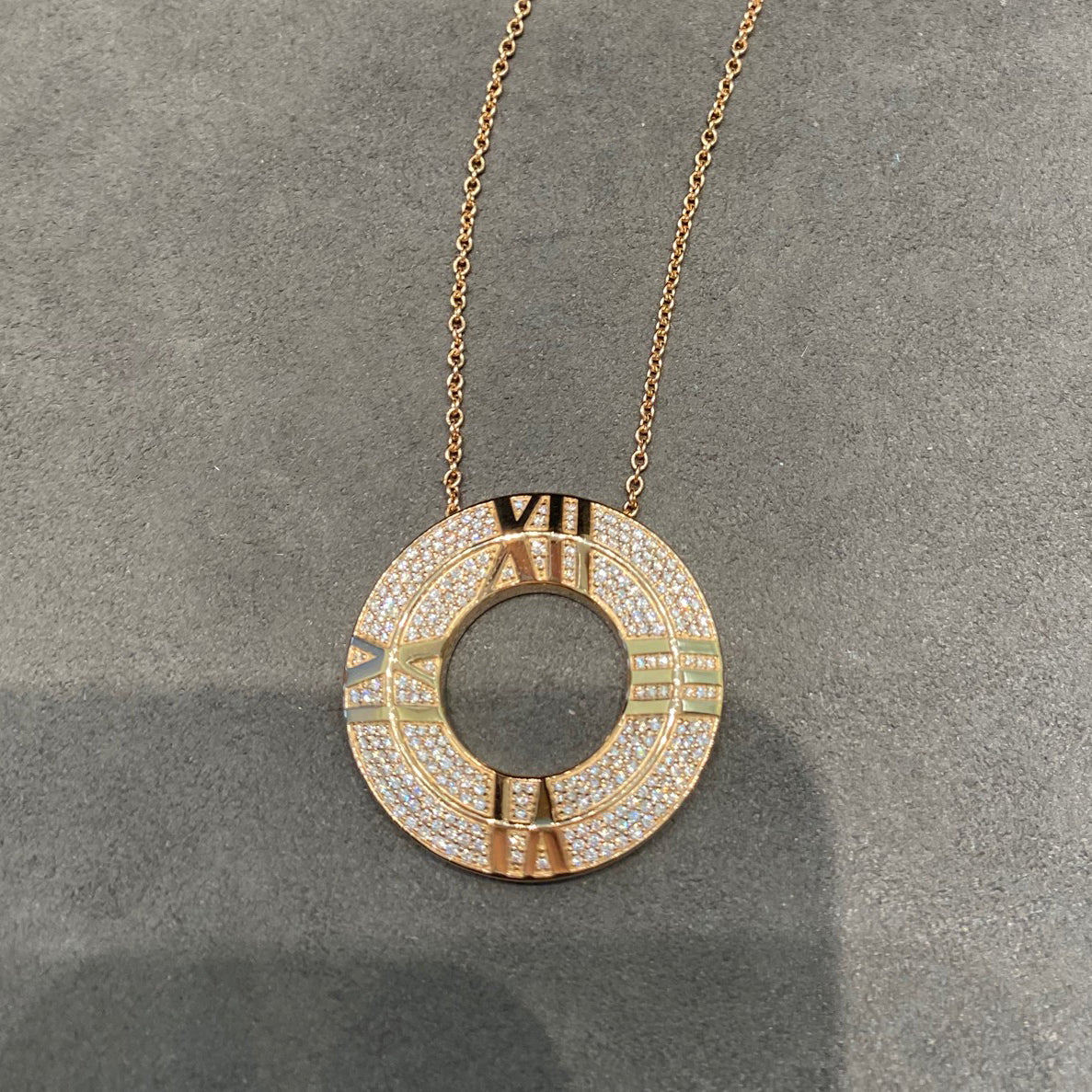 TIF34553488 full diamond Roman disc pendant