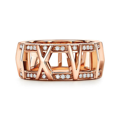 TIF67790693 hollow XX Roman font ring with diamonds