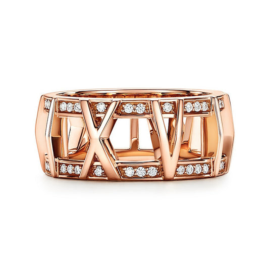 TIF67790693 hollow XX Roman font ring with diamonds
