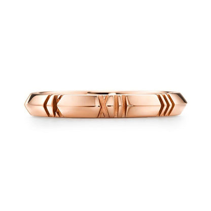 TIF67788532 light gold Roman numeral sword spine ring