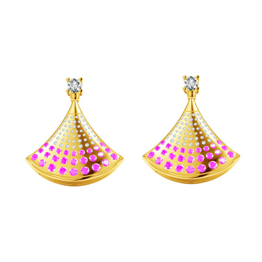 BGL-3584346 pink treasure fan fan earrings skirt earrings