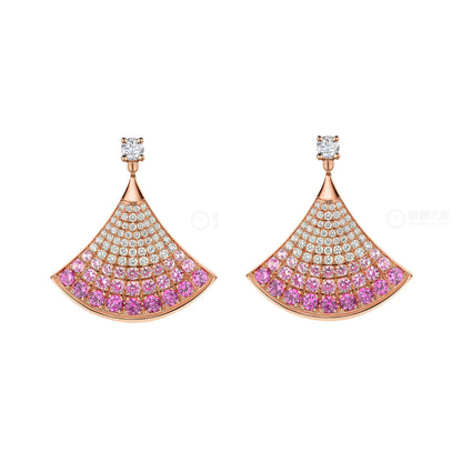 BGL-3584346 pink treasure fan fan earrings skirt earrings