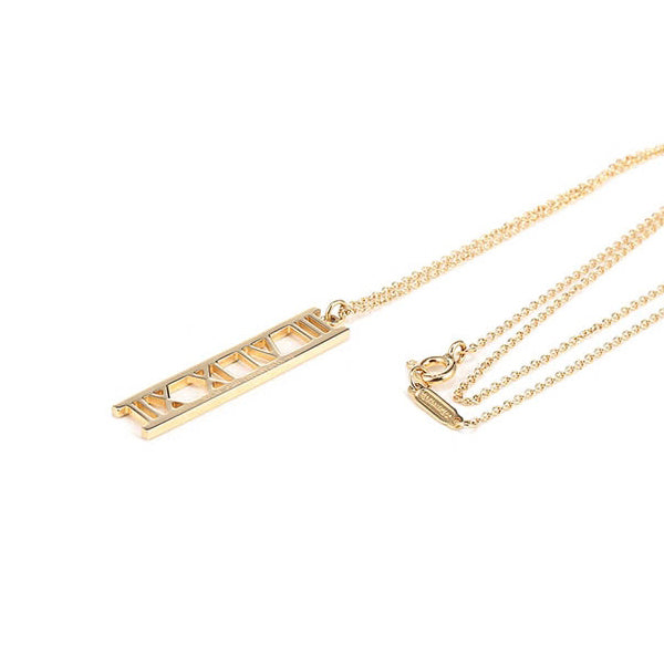 TIF69926321 vertical version light gold Roman font pendant