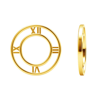 TIF69461214 light gold Roman hollow round pendant