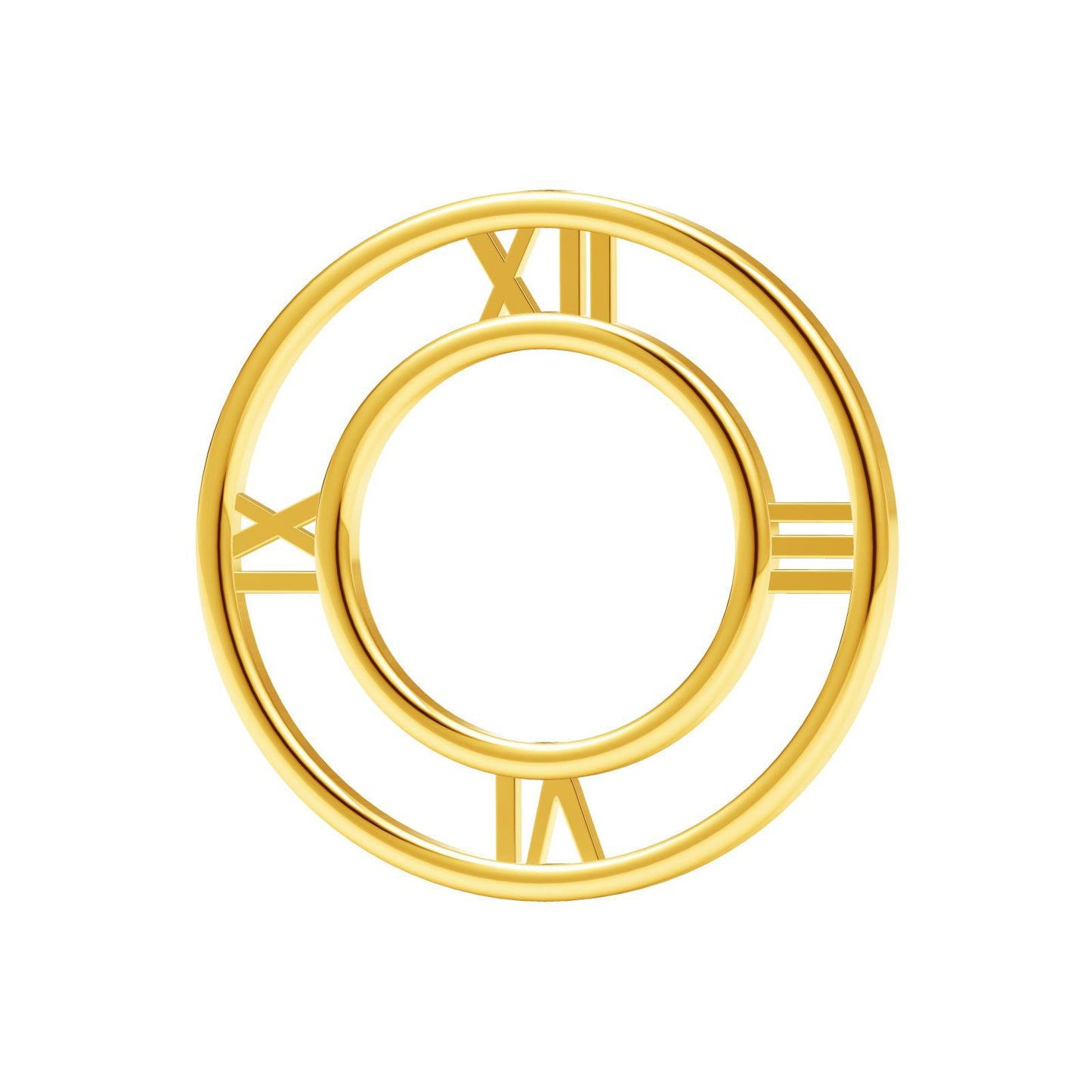 TIF69461214 light gold Roman hollow round pendant