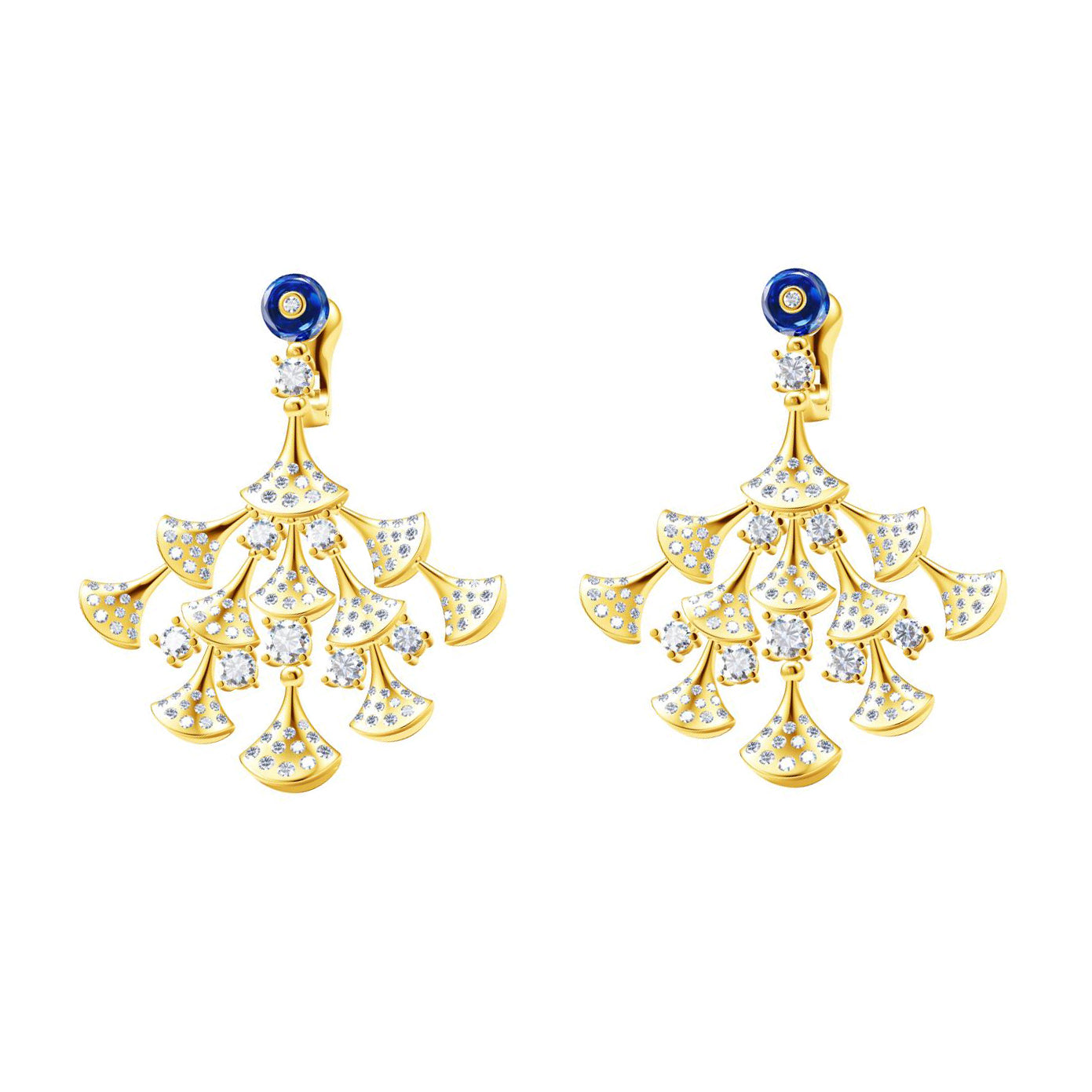 BGL-OR877256 horn earrings scalloped fan skirt