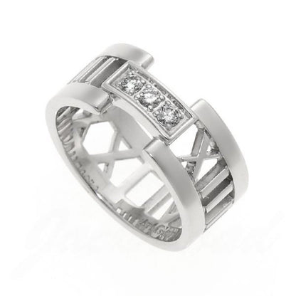 TIF7957197 three-diamond Roman wide hollow ring
