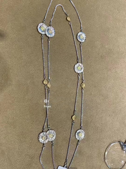BQLT-NEC0158687分色菊花花瓣项链雏菊长项链
