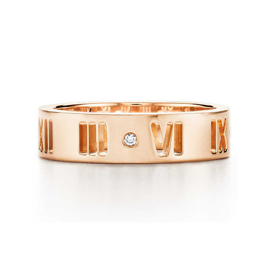 TIF8340348 single diamond wide version cut pit Roman ring