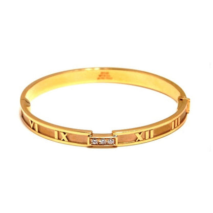 TIF79968301 Closed hinged three diamond Roman bracelet