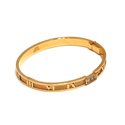 TIF79968301 Closed hinged three diamond Roman bracelet