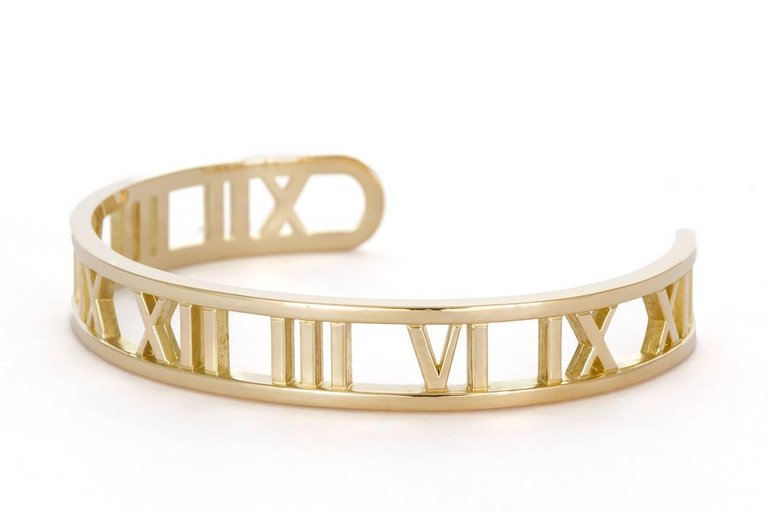 TIF61009 light gold open Roman bracelet