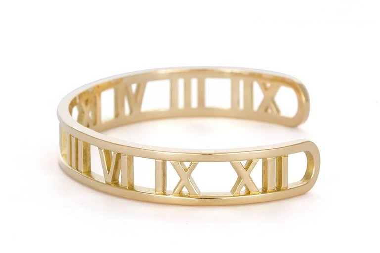 TIF61009 light gold open Roman bracelet