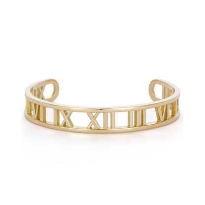 TIF61009 light gold open Roman bracelet
