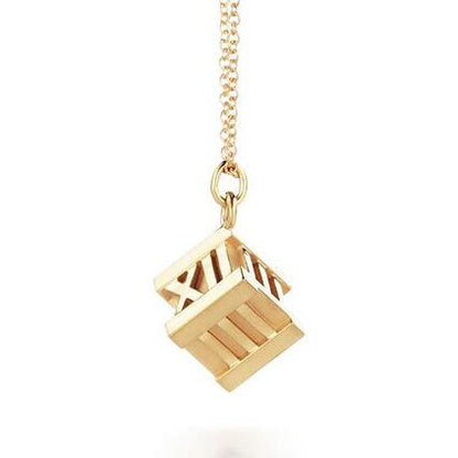 TIF71771001 square light gold Roman pendant