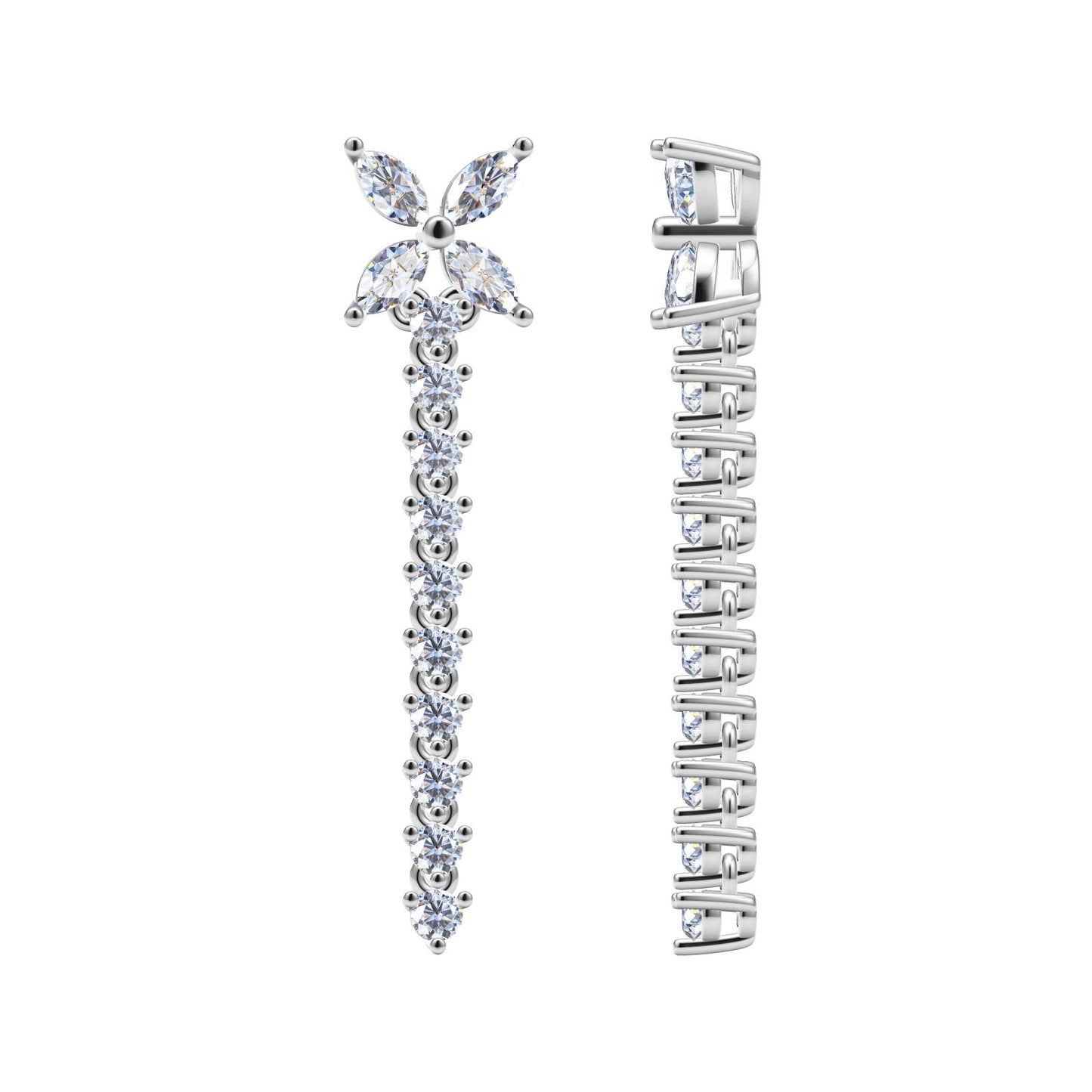 TIF43173552 four-leaf horseeye flower long earrings