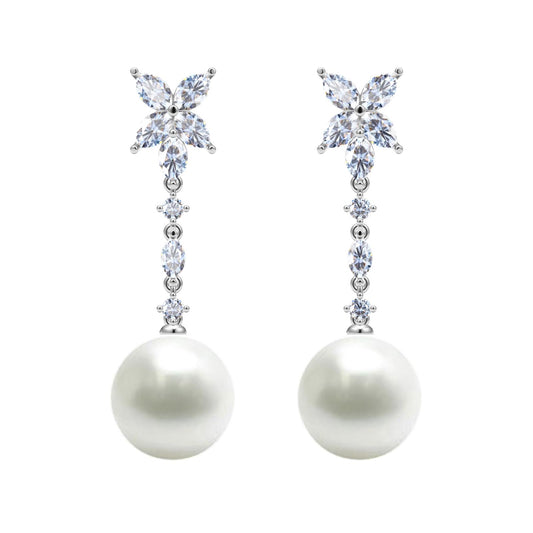 TIF3827378 four-leaf marquise pearl earrings