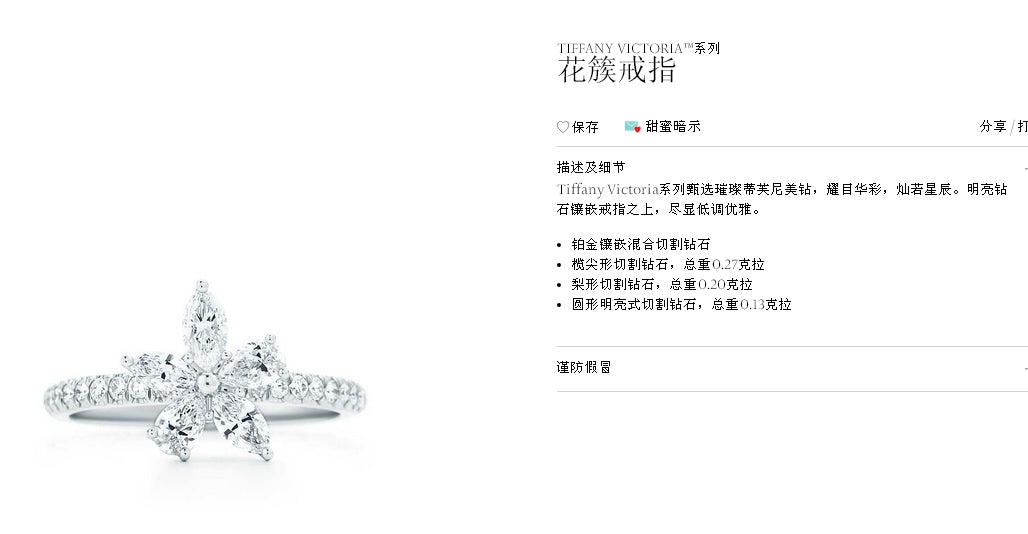 TIF86993899 five-leaf horse eye drop flower ring
