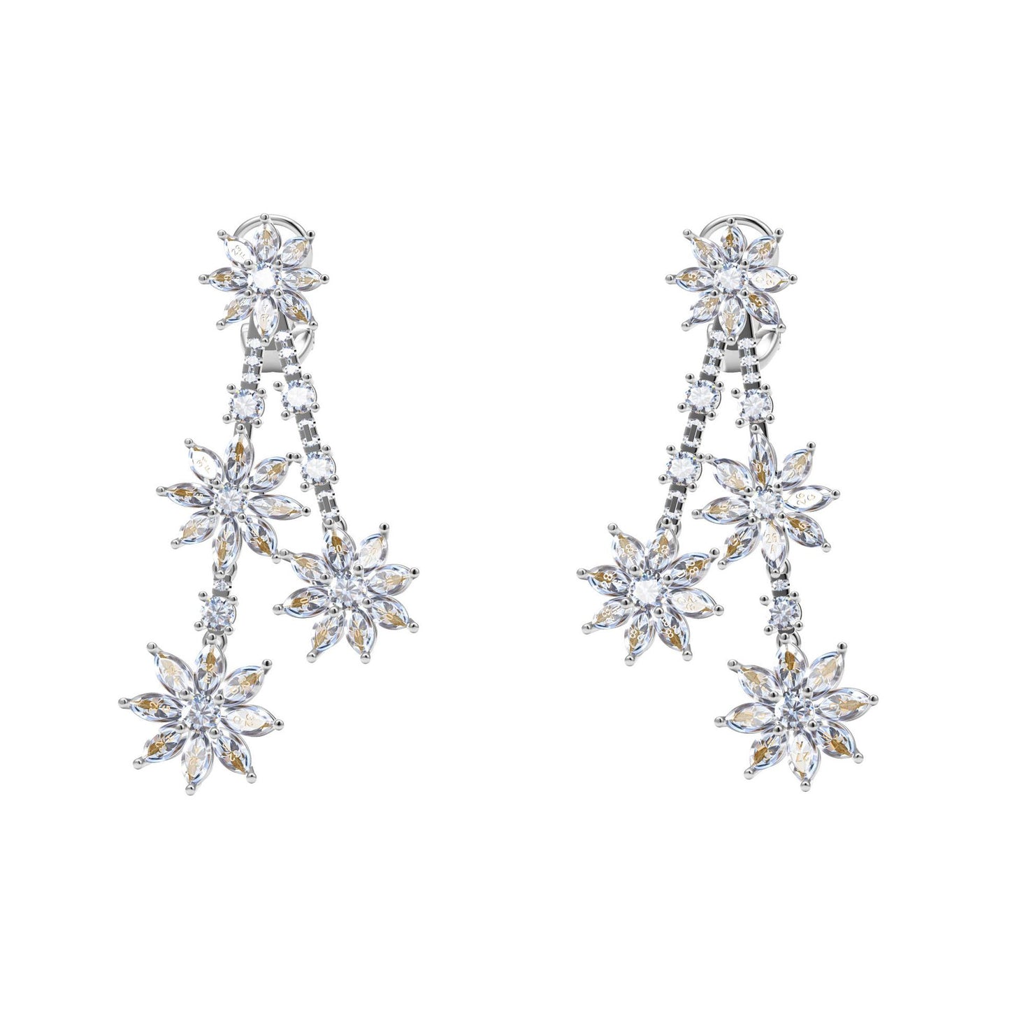 TIF14922704 Marquise stone four-flower ear clip