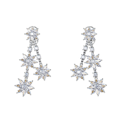 TIF14922704 Marquise stone four-flower ear clip