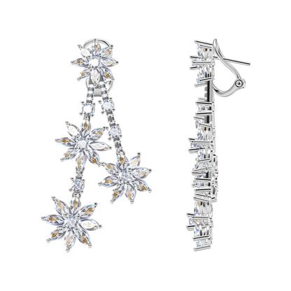 TIF14922704 Marquise stone four-flower ear clip