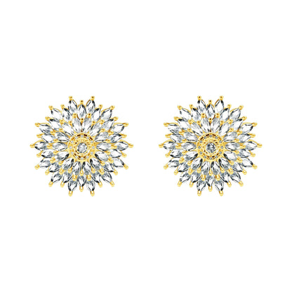TIF30326277 Marquise stone flower shaped earrings