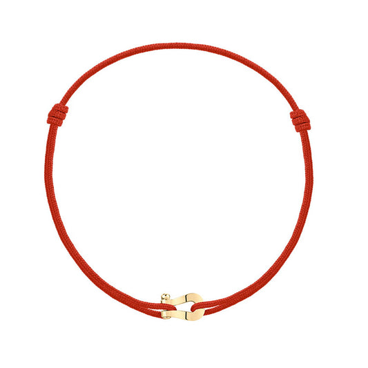 FLD-6B1144 mini light gold horseshoe 8.6x6.6MM red rope bracelet