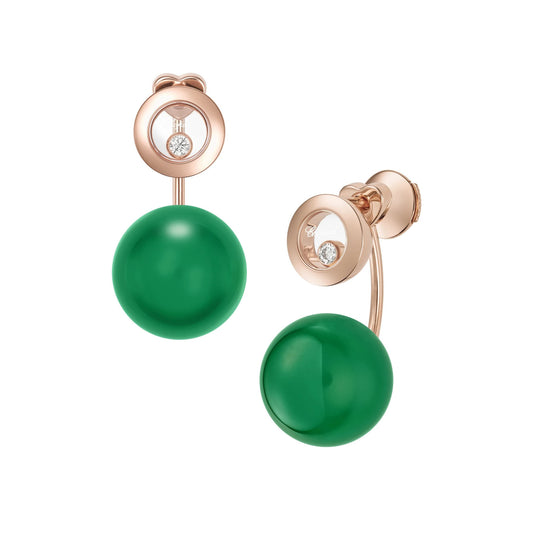 XB-83A619-5101 multi-wear round bead glass earrings