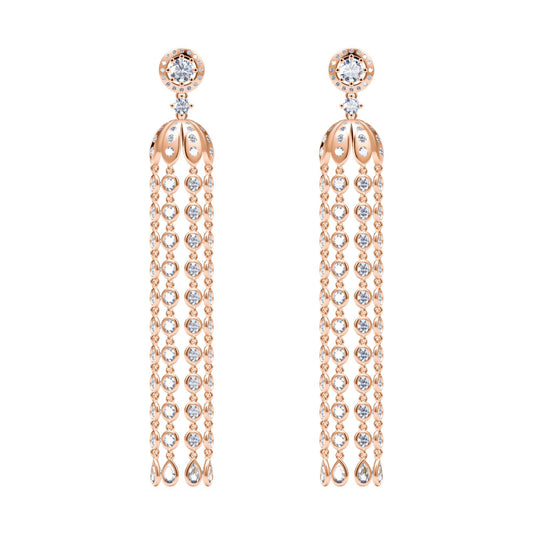 TIF41744504 ​​bezel tassel long earrings
