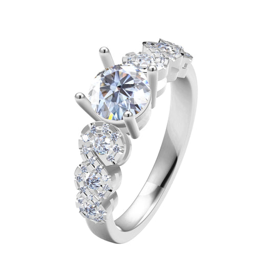 TIF53356958 Cross Four Claw Main Diamond Ribbon Strip S Arm Ring