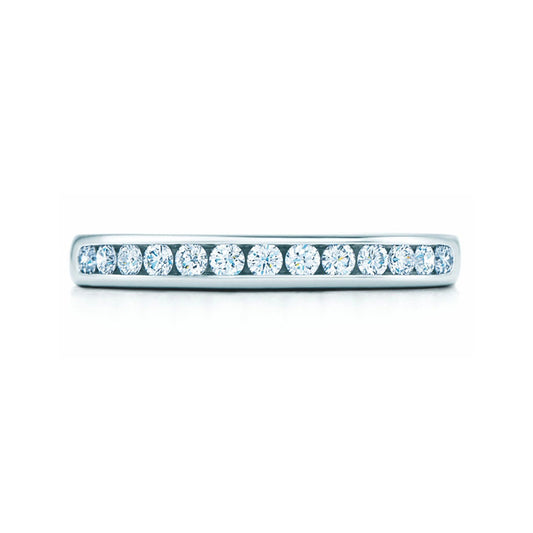 TIF84836523 grooved half diamond ring