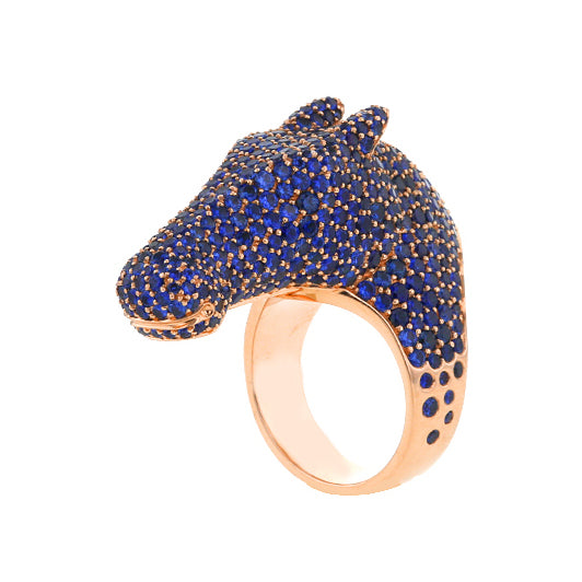 AMS-H545841 full diamond horse head ring