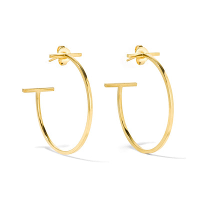 TIF75657331中号光金T字线圈耳钉