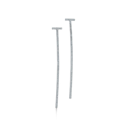 TIF80471236T字一体长条镶石耳环