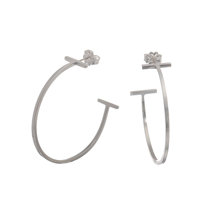 TIF87702982光金大号T字线圈耳钉