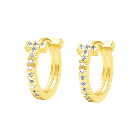 TIF-946314 full diamond letter T earrings earring clip