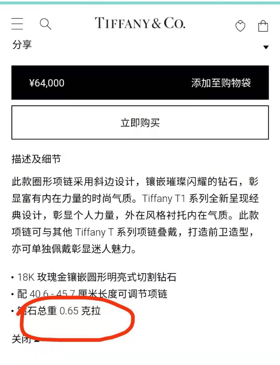 TIF73500079小号剑脊圆形T字吊坠