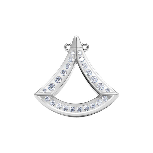 BGL-858111 fan-shaped skirt fan full diamond tether pendant necklace