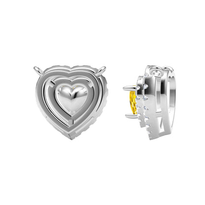 TIF54992608 heart-shaped diamond two-circle stone pendant
