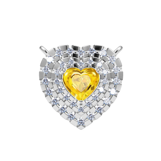 TIF54992608 heart-shaped diamond two-circle stone pendant