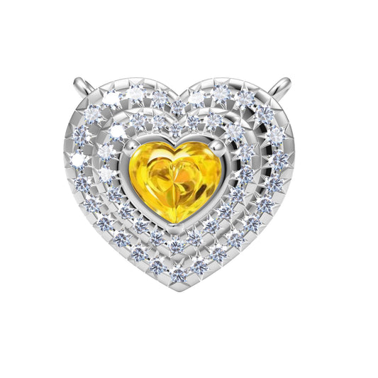 TIF60896002 Two diamond heart-shaped surrounding stone pendant