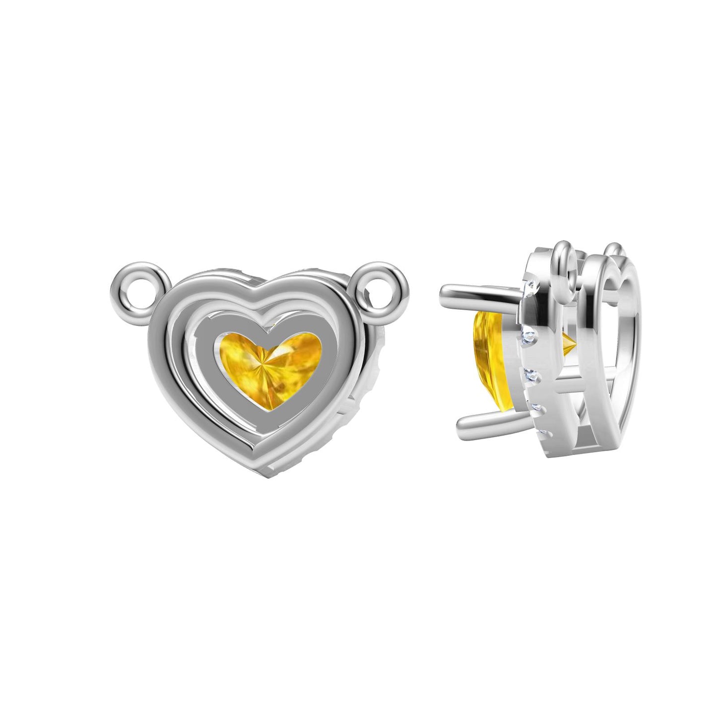 TIF80973849 A circle of heart-shaped surrounding stone pendant