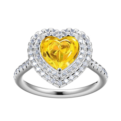 TIF45954170 Two-circle heart-shaped diamond ring 10#