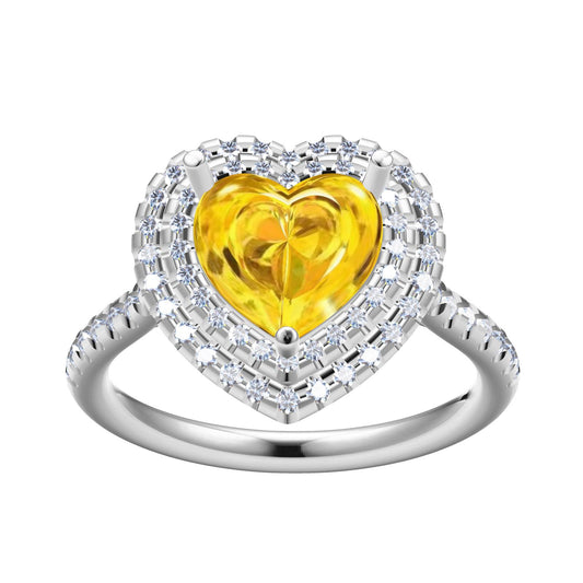 TIF45954170 Two-circle heart-shaped diamond ring 10#