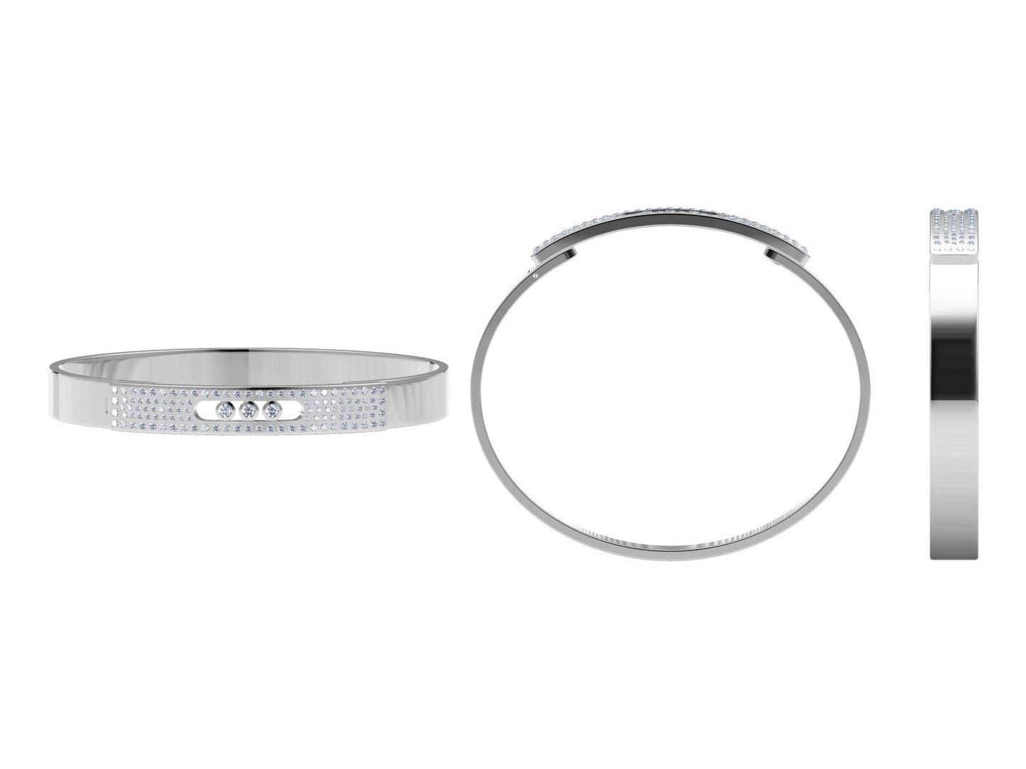 MSK-05842 Flat Straight 3-pack Barrel Sliding Mouth Bracelet