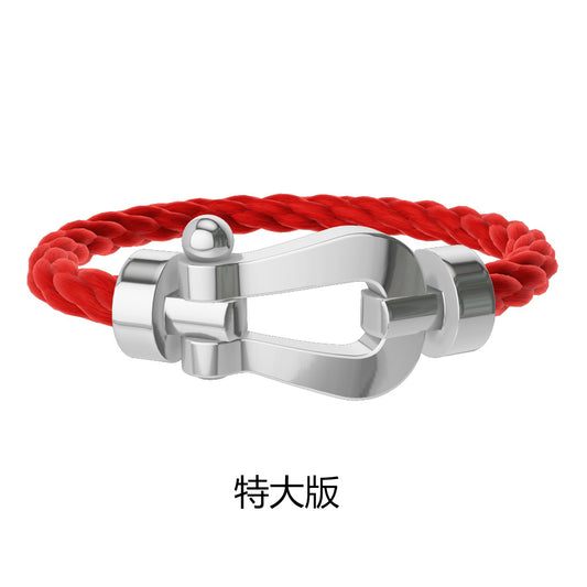FLD-0B0167-6B1168 extra large light gold horseshoe bracelet