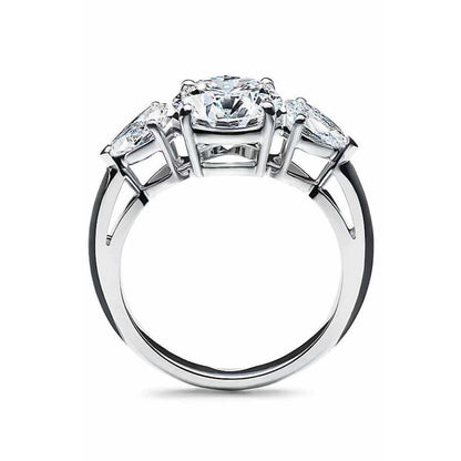 TIF2876634 Cross Four Claw Water Drop Shoulder Round Diamond Ring 11#