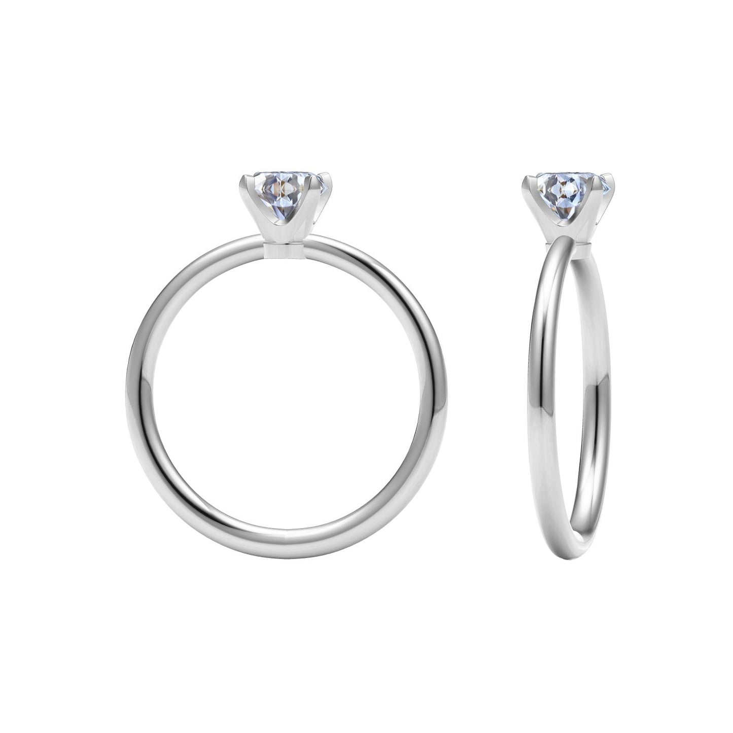 TIF9320006 Crossed four-prong light gold thin straight arm diamond ring 11#